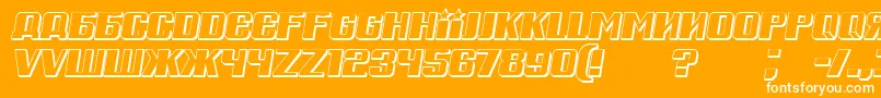 RussianSpringShadowItalic Font – White Fonts on Orange Background