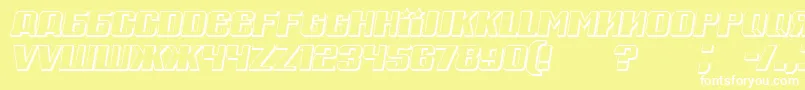 RussianSpringShadowItalic Font – White Fonts on Yellow Background