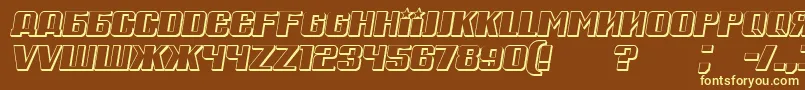 RussianSpringShadowItalic Font – Yellow Fonts on Brown Background
