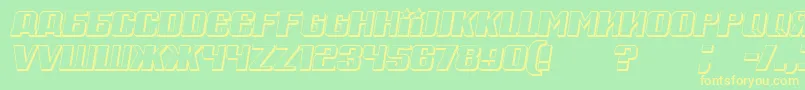 RussianSpringShadowItalic Font – Yellow Fonts on Green Background