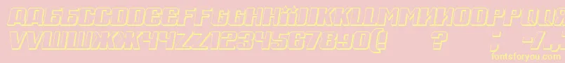 RussianSpringShadowItalic Font – Yellow Fonts on Pink Background