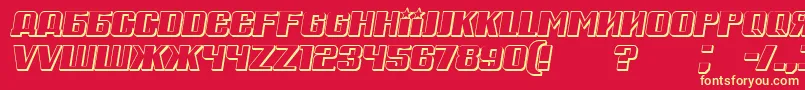 RussianSpringShadowItalic Font – Yellow Fonts on Red Background