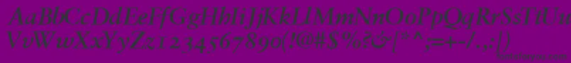 GaramondretrospectiveossskBoldItalic Font – Black Fonts on Purple Background