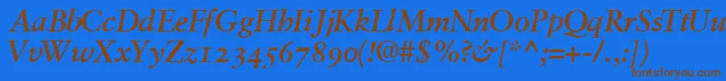 Шрифт GaramondretrospectiveossskBoldItalic – коричневые шрифты на синем фоне