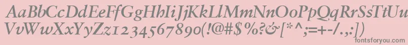 GaramondretrospectiveossskBoldItalic Font – Gray Fonts on Pink Background