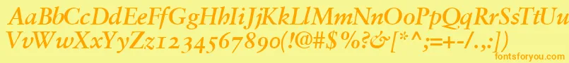 GaramondretrospectiveossskBoldItalic Font – Orange Fonts on Yellow Background