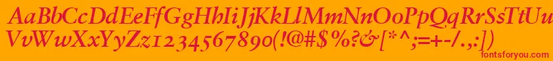 GaramondretrospectiveossskBoldItalic Font – Red Fonts on Orange Background