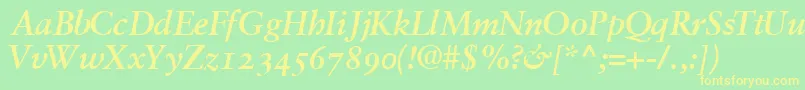 More about GaramondretrospectiveossskBoldItalic Font GaramondretrospectiveossskBoldItalic Font – Yellow Fonts on Green Background