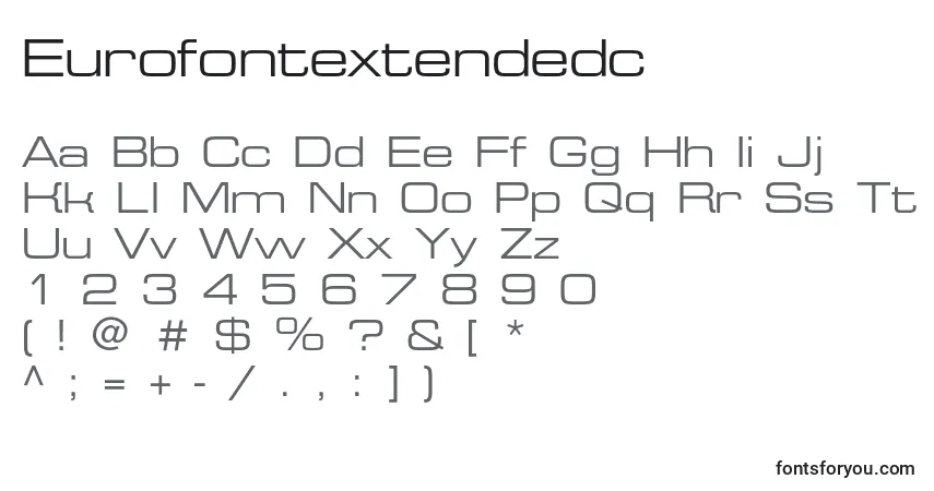 A fonte Eurofontextendedc – alfabeto, números, caracteres especiais