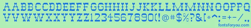 Abileneflf Font – Blue Fonts on Green Background