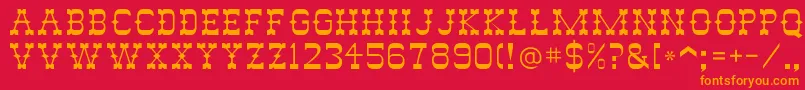 Abileneflf Font – Orange Fonts on Red Background