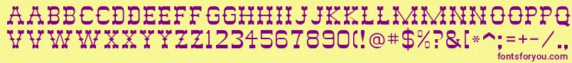 Abileneflf Font – Purple Fonts on Yellow Background