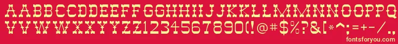 Abileneflf Font – Yellow Fonts on Red Background