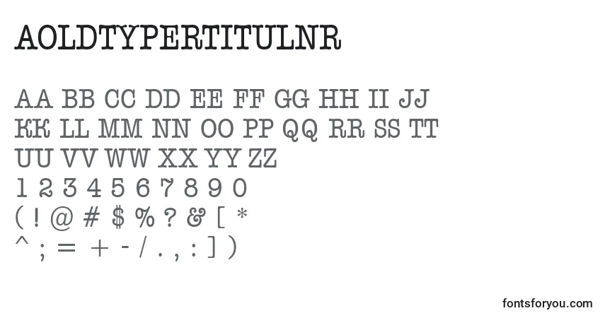 Шрифт AOldtypertitulnr – алфавит, цифры, специальные символы