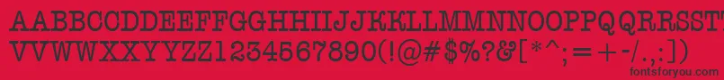 フォントAOldtypertitulnr – 赤い背景に黒い文字