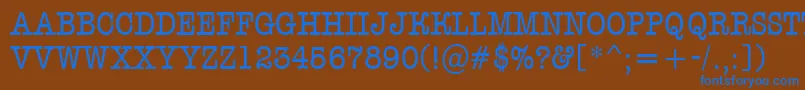 Czcionka AOldtypertitulnr – niebieskie czcionki na brązowym tle