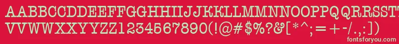 フォントAOldtypertitulnr – 赤い背景に緑の文字