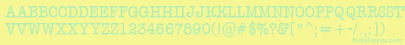 フォントAOldtypertitulnr – 黄色い背景に緑の文字