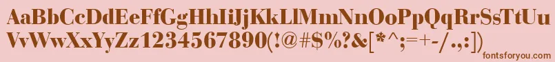 BodoniDisplayBold-Schriftart – Braune Schriften auf rosa Hintergrund