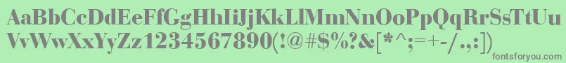 Fonte BodoniDisplayBold – fontes cinzas em um fundo verde