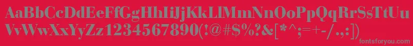 BodoniDisplayBold Font – Gray Fonts on Red Background