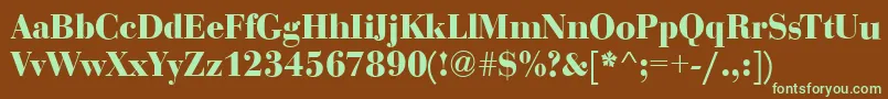 BodoniDisplayBold Font – Green Fonts on Brown Background