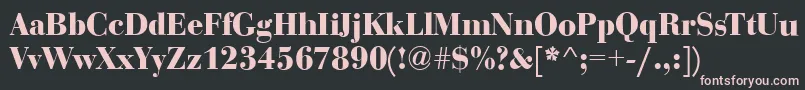 BodoniDisplayBold-Schriftart – Rosa Schriften auf schwarzem Hintergrund