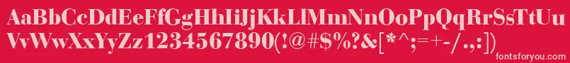 Шрифт BodoniDisplayBold – розовые шрифты на красном фоне