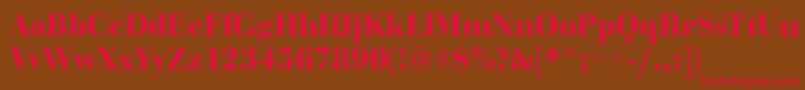 フォントBodoniDisplayBold – 赤い文字が茶色の背景にあります。