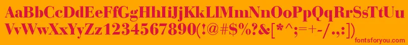 BodoniDisplayBold Font – Red Fonts on Orange Background