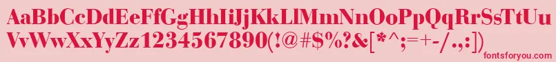 BodoniDisplayBold Font – Red Fonts on Pink Background