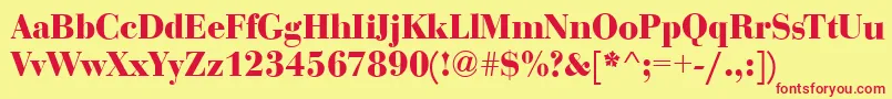 BodoniDisplayBold Font – Red Fonts on Yellow Background