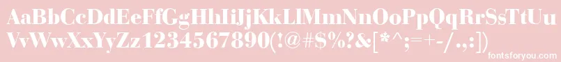 BodoniDisplayBold-Schriftart – Weiße Schriften auf rosa Hintergrund