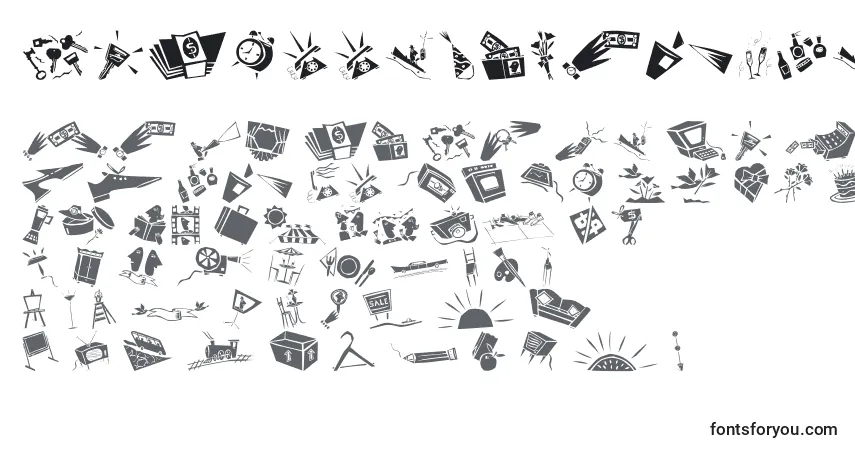 Czcionka DfCommercialsLetPlain.1.0 – alfabet, cyfry, specjalne znaki