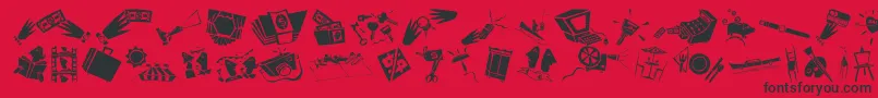 Fonte DfCommercialsLetPlain.1.0 – fontes pretas em um fundo vermelho