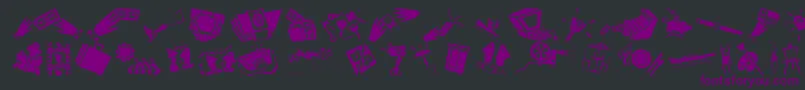 Шрифт DfCommercialsLetPlain.1.0 – фиолетовые шрифты на чёрном фоне