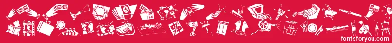 DfCommercialsLetPlain.1.0 Font – White Fonts on Red Background