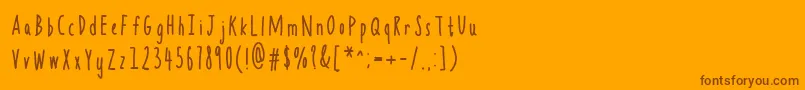Handkerchief-Schriftart – Braune Schriften auf orangefarbenem Hintergrund