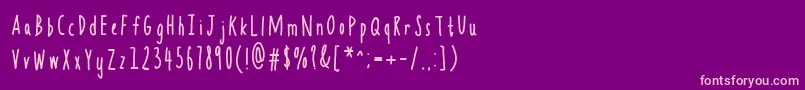 Handkerchief Font – Pink Fonts on Purple Background