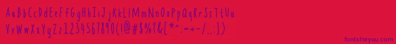 Handkerchief Font – Purple Fonts on Red Background
