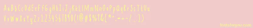 Weitere Informationen zur Handkerchief-Schriftart Handkerchief-Schriftart – Gelbe Schriften auf rosa Hintergrund