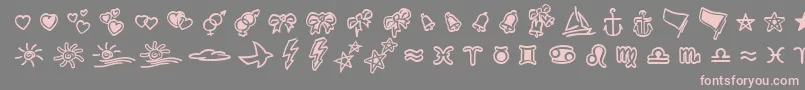 LinotypezigibacksTwo-Schriftart – Rosa Schriften auf grauem Hintergrund