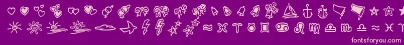 Police LinotypezigibacksTwo – polices roses sur fond violet