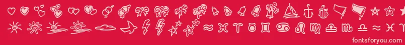 LinotypezigibacksTwo Font – Pink Fonts on Red Background