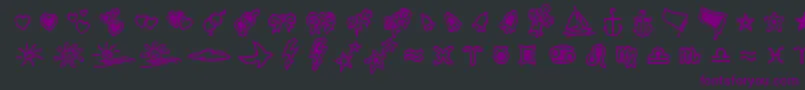 Police LinotypezigibacksTwo – polices violettes sur fond noir
