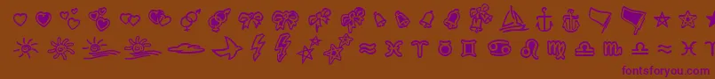 LinotypezigibacksTwo Font – Purple Fonts on Brown Background