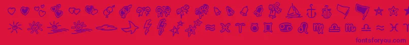 LinotypezigibacksTwo Font – Purple Fonts on Red Background