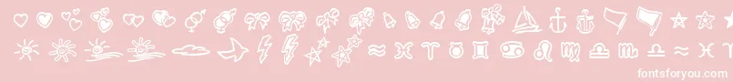 LinotypezigibacksTwo-Schriftart – Weiße Schriften auf rosa Hintergrund