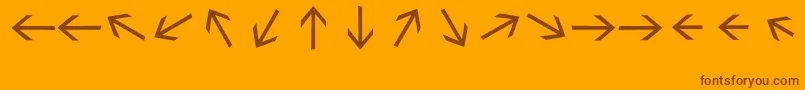 Sebastianarrowslightmedium-Schriftart – Braune Schriften auf orangefarbenem Hintergrund