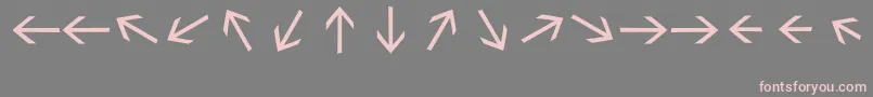 Sebastianarrowslightmedium-Schriftart – Rosa Schriften auf grauem Hintergrund